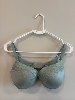 Light Sage Lace-Trim Push-Up Bra